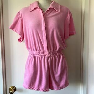 Good American Barbie Pink Terry Romper M VGUC
